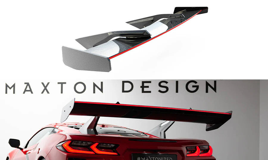 Maxton Design - Carbon Spoiler + Led Chevrolet Corvette C8 - Legends Auto Parts