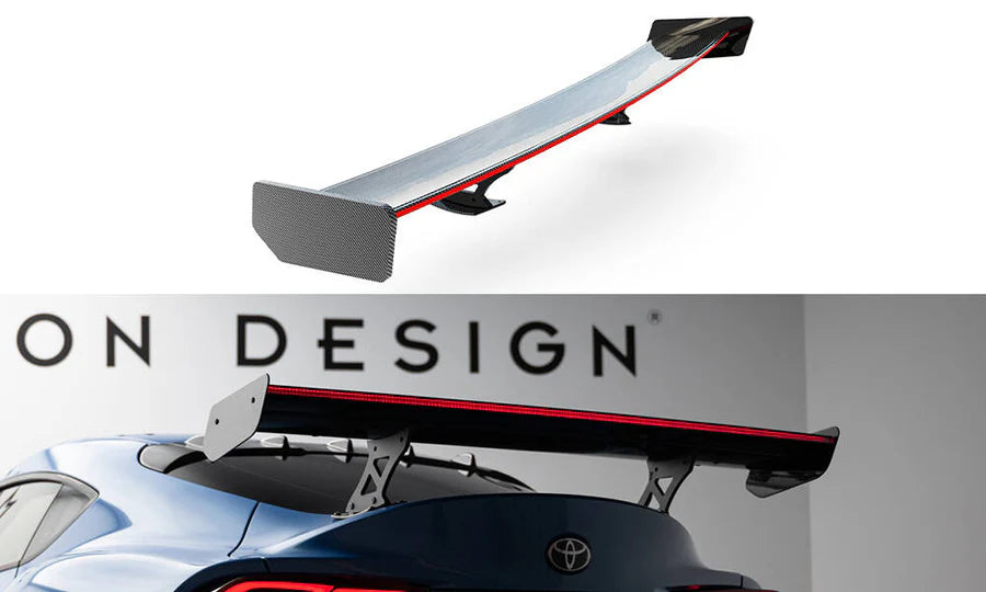 Maxton Design - Carbon Spoiler With External Brackets Uprights + Led Toyota Supra MK5