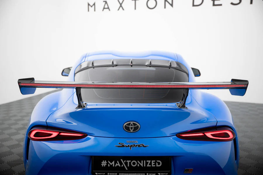 Maxton Design - Carbon Spoiler With External Brackets Uprights + Led Toyota Supra MK5