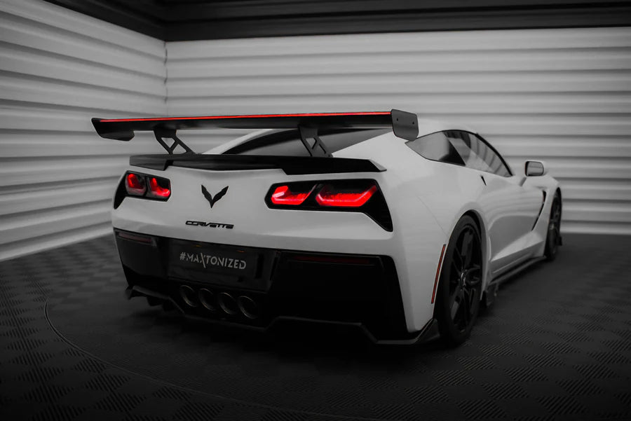 Maxton Design - Carbon Spoiler With Internal Brackets Uprights + Led Chevrolet Corvette Stingray / Grand Sport C7 - Legends Auto Parts