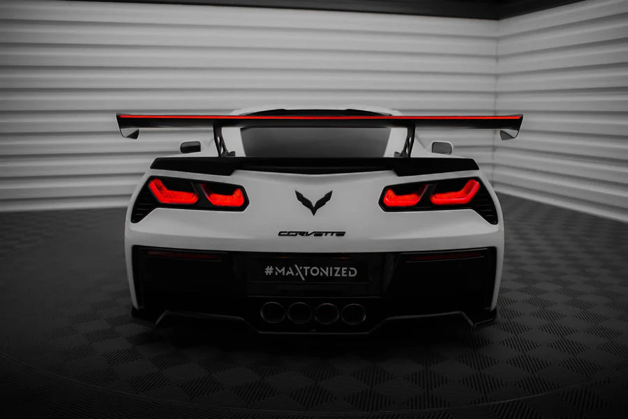 Maxton Design - Carbon Spoiler With Internal Brackets Uprights + Led Chevrolet Corvette Stingray / Grand Sport C7 - Legends Auto Parts