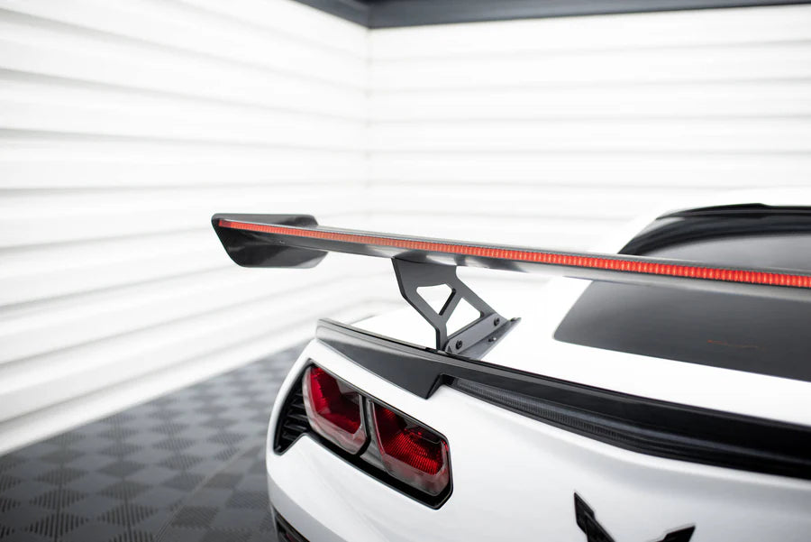 Maxton Design - Carbon Spoiler With Internal Brackets Uprights + Led Chevrolet Corvette Stingray / Grand Sport C7 - Legends Auto Parts
