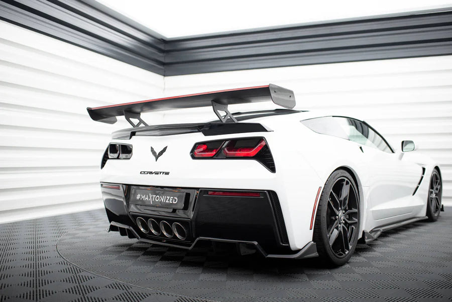 Maxton Design - Carbon Spoiler With Internal Brackets Uprights + Led Chevrolet Corvette Stingray / Grand Sport C7 - Legends Auto Parts