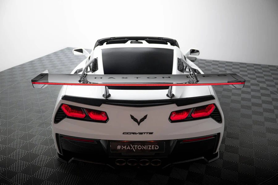 Maxton Design - Carbon Spoiler With Upper Swan Mounting + Led Chevrolet Corvette Stingray / Grand Sport C7 - Legends Auto Parts