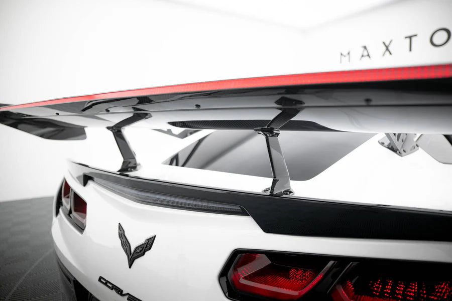 Maxton Design - Carbon Spoiler With Upper Swan Mounting + Led Chevrolet Corvette Stingray / Grand Sport C7 - Legends Auto Parts