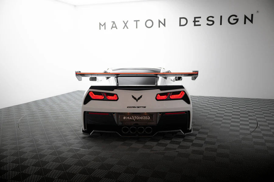 Maxton Design - Carbon Spoiler With Upper Swan Mounting + Led Chevrolet Corvette Stingray / Grand Sport C7 - Legends Auto Parts