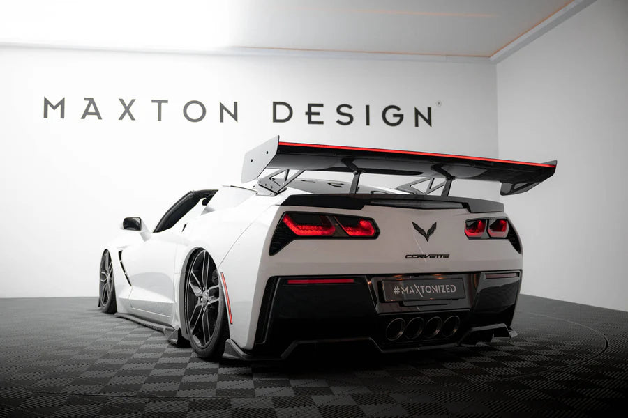 Maxton Design - Carbon Spoiler With Upper Swan Mounting + Led Chevrolet Corvette Stingray / Grand Sport C7 - Legends Auto Parts
