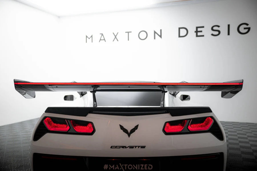 Maxton Design - Carbon Spoiler With Upper Swan Mounting + Led Chevrolet Corvette Stingray / Grand Sport C7 - Legends Auto Parts