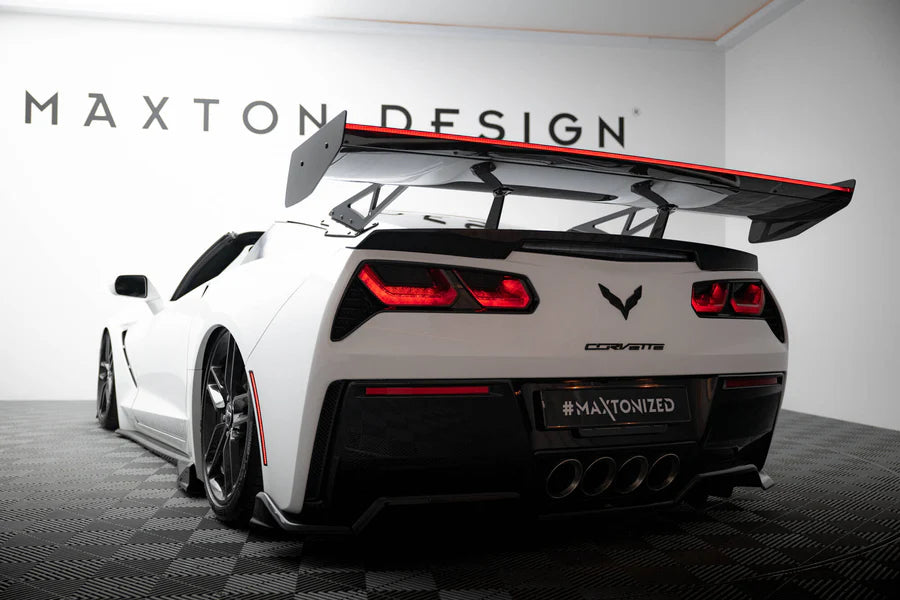 Maxton Design - Carbon Spoiler With Upper Swan Mounting + Led Chevrolet Corvette Stingray / Grand Sport C7 - Legends Auto Parts
