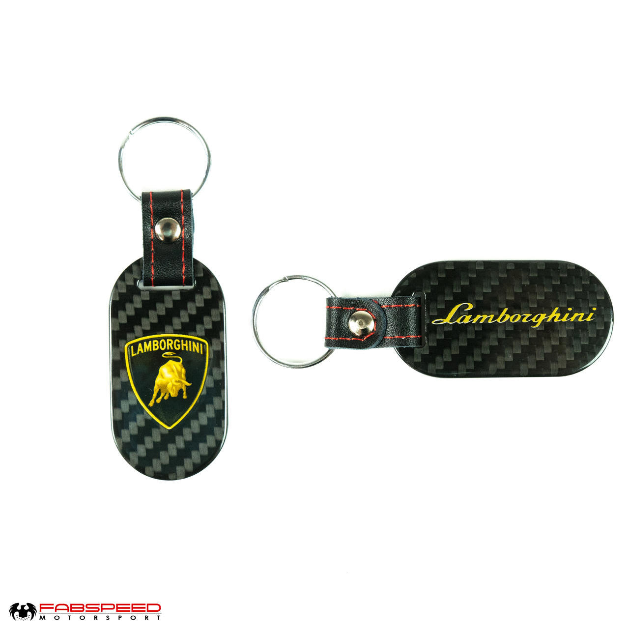 Fabspeed - Lamborghini Shield & Script Carbon Fiber Keyring - Legends Auto Parts