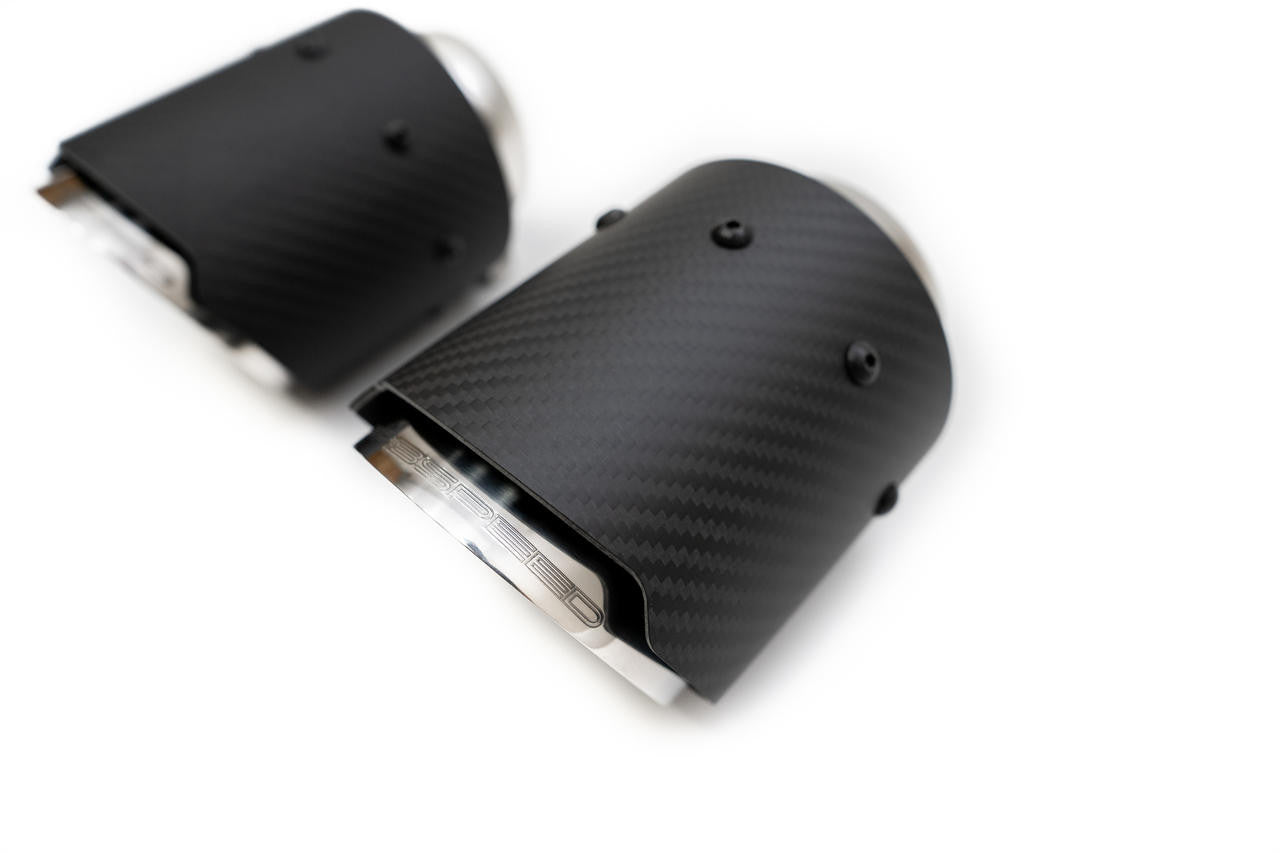 Fabspeed - McLaren 570S / 570GT / 540C Deluxe Bolt-On Dual Carbon Fiber Tips - Legends Auto Parts