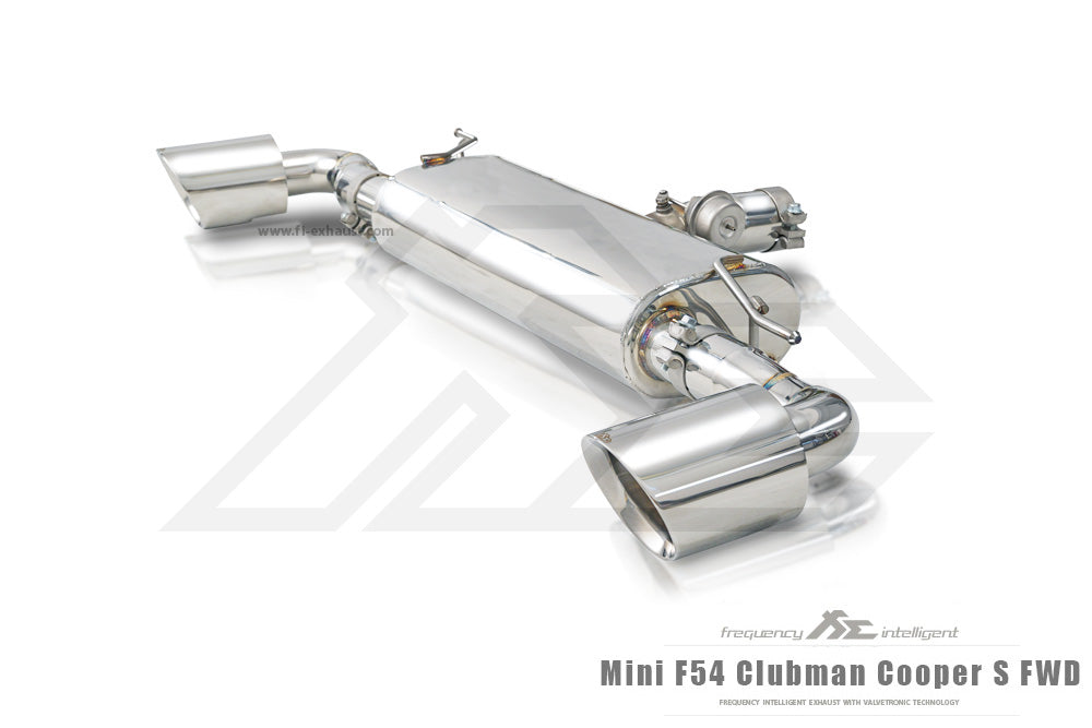 Mini F54 Clubman Cooper S FWD  catback exhaust system with valvetronic technology for enhanced performance and sound. High-quality stainless steel construction for durability and style. Upgrade your  Mini F54 Clubman Cooper S FWD  with our aftermarket catback exhaust for a thrilling driving experience.