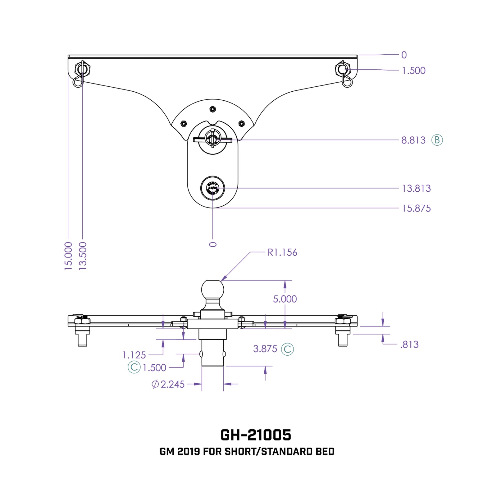 GEN-Y Hitch GoosePuck 5″ Offset Ball Puck System