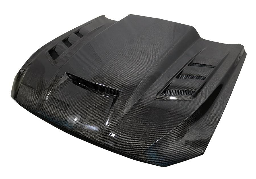 2015-2017 Ford Mustang Gloss Carbon Fiber Hood Terminator Aggressive Style - Legends Auto Parts