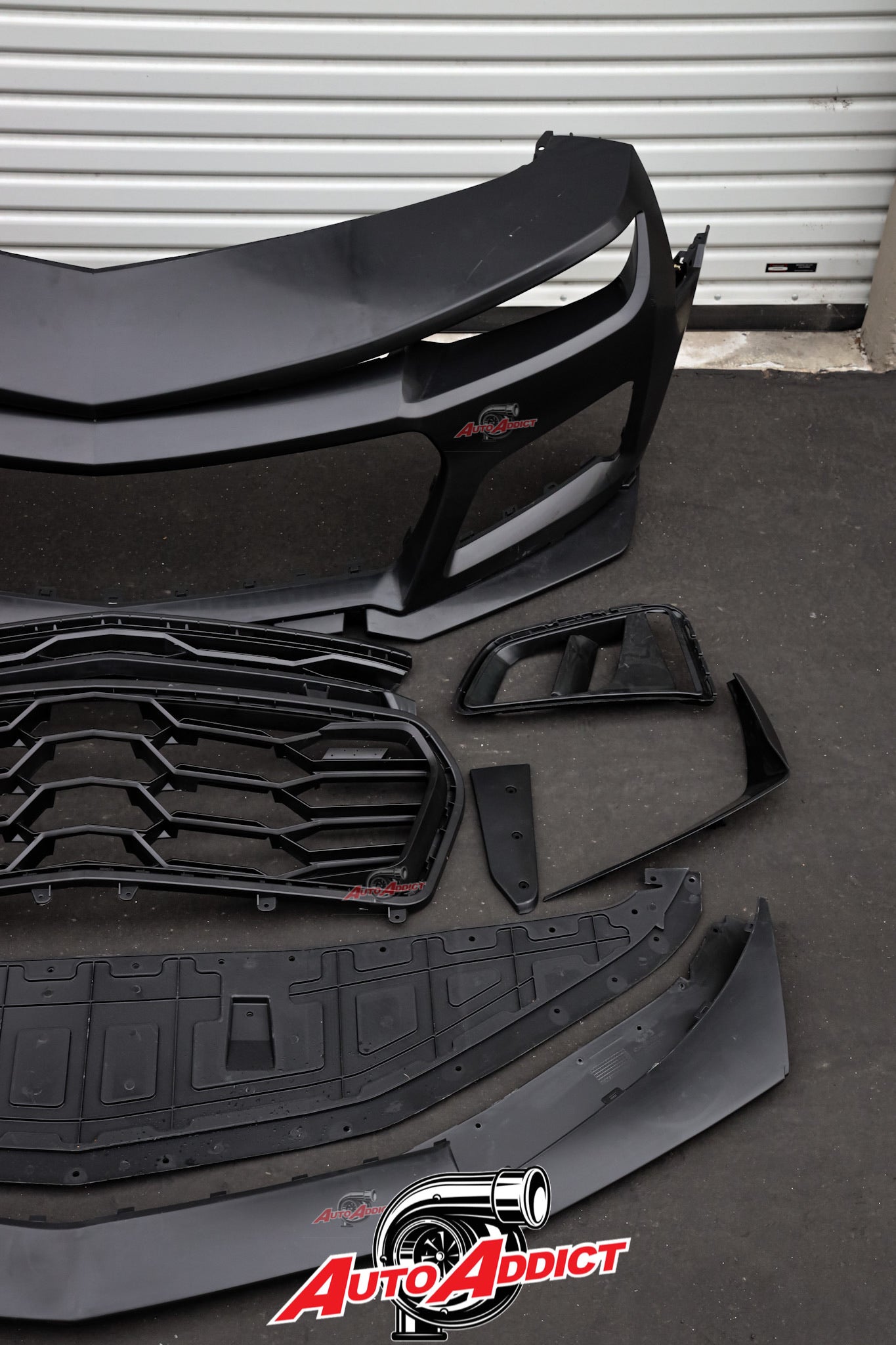 2010-2015 Chevy Camaro ZL1 1LE Track Package Front Bumper Conversion 11pcs Full Kit Flat BLK Body Kit - Legends Auto Parts