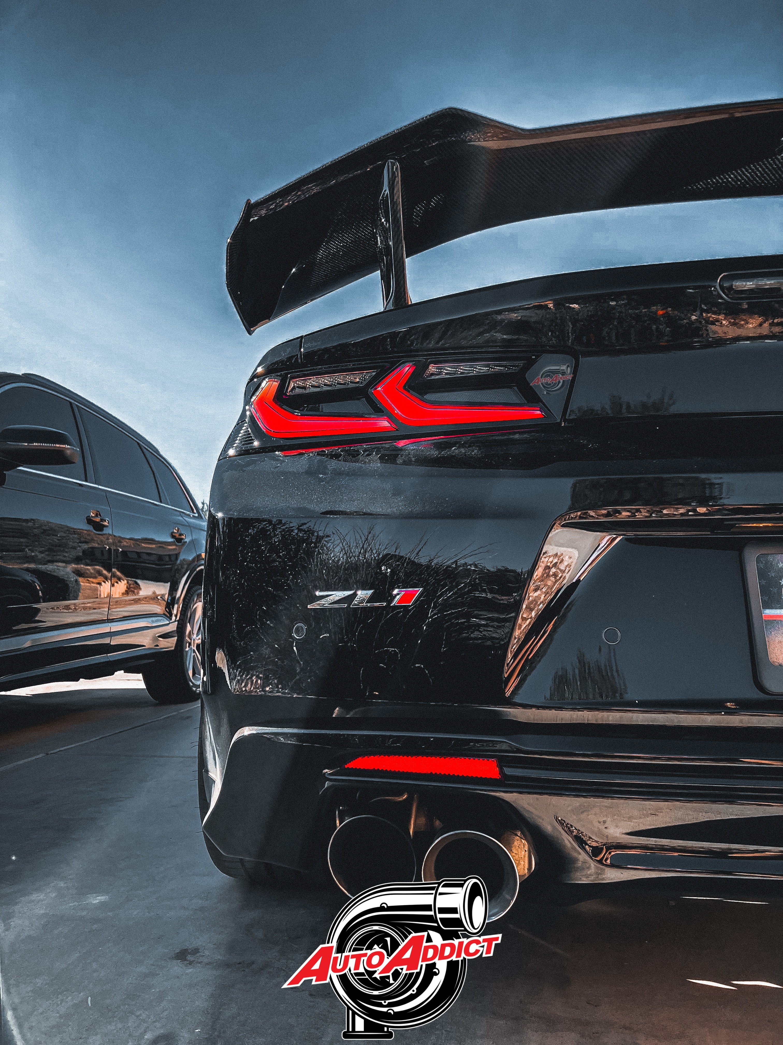2016-2018 CHEVY CAMARO UMBRA LED TAILLIGHTS GLOSS BLACK/SMOKE LENS - Legends Auto Parts
