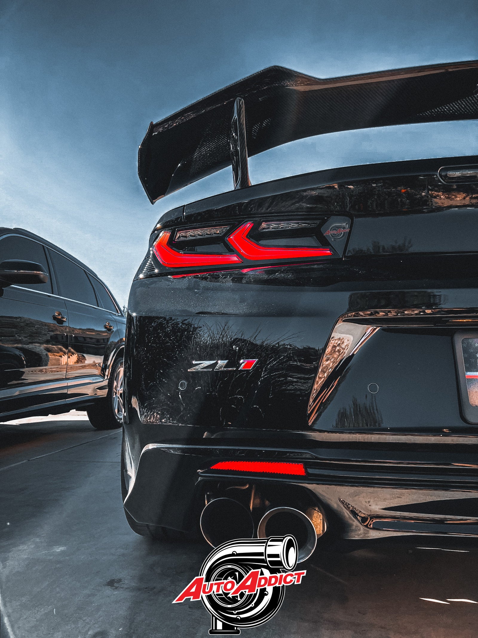 2016-2018 CHEVY CAMARO UMBRA LED TAILLIGHTS GLOSS BLACK/SMOKE LENS - Legends Auto Parts