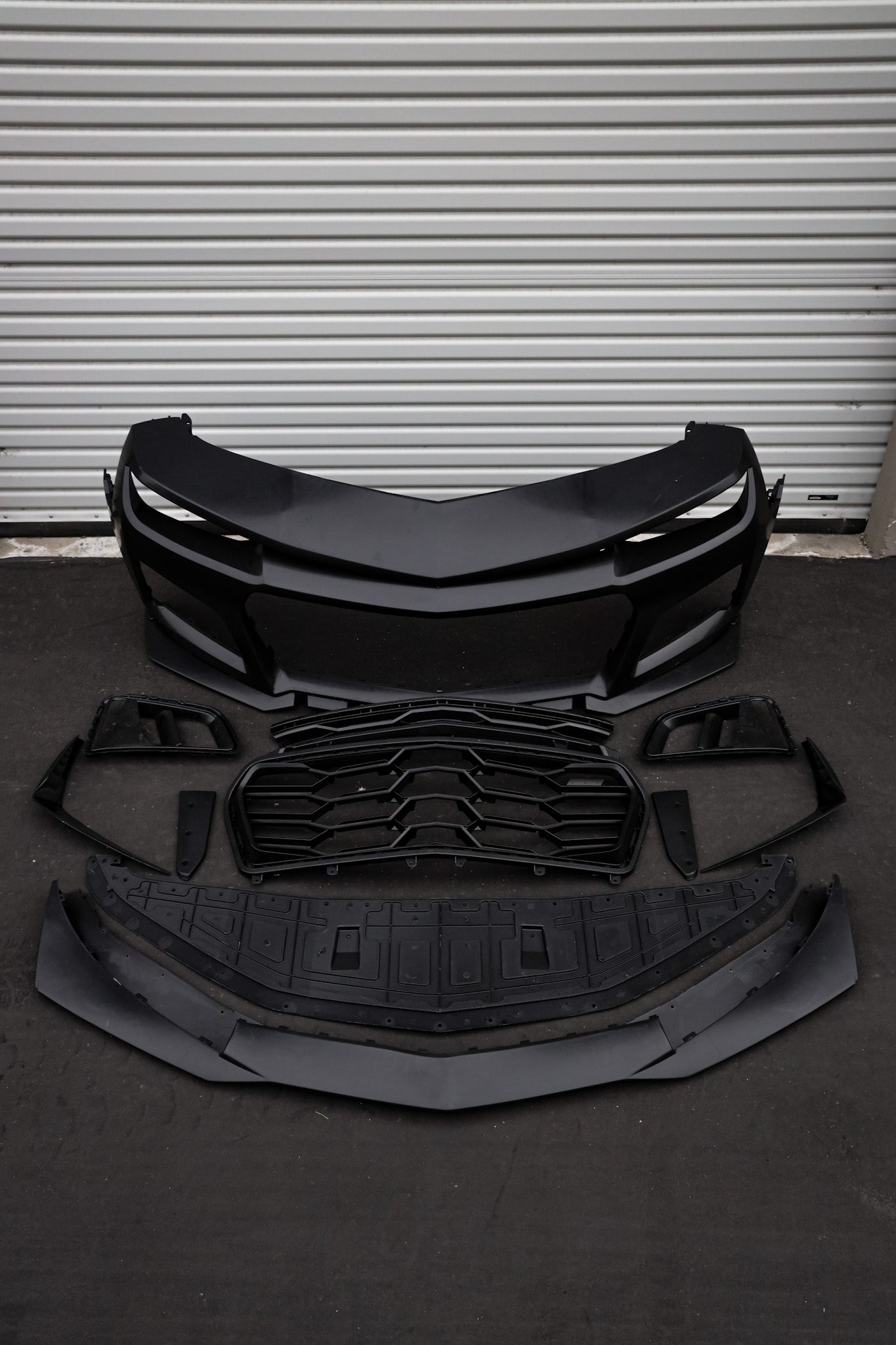 2010-2015 Chevy Camaro ZL1 1LE Track Package Front Bumper Conversion 11pcs Full Kit Flat BLK Body Kit - Legends Auto Parts