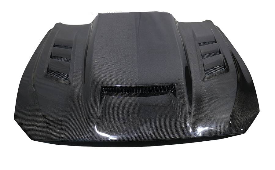 2015-2017 Ford Mustang Gloss Carbon Fiber Hood Terminator Aggressive Style - Legends Auto Parts