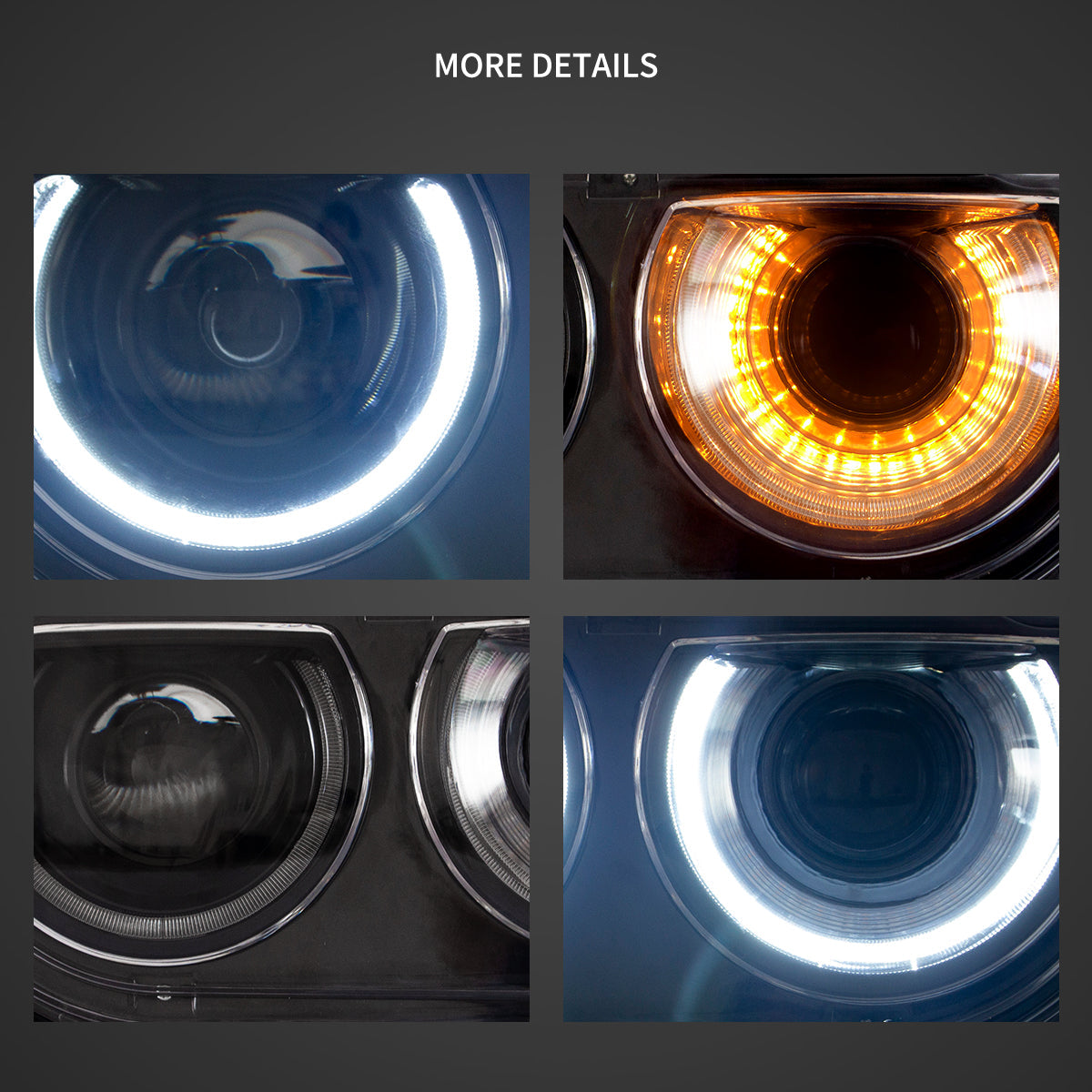 2008-2014 Dodge Challenger OEM Replica Headlights Projector LED Lights - Legends Auto Parts