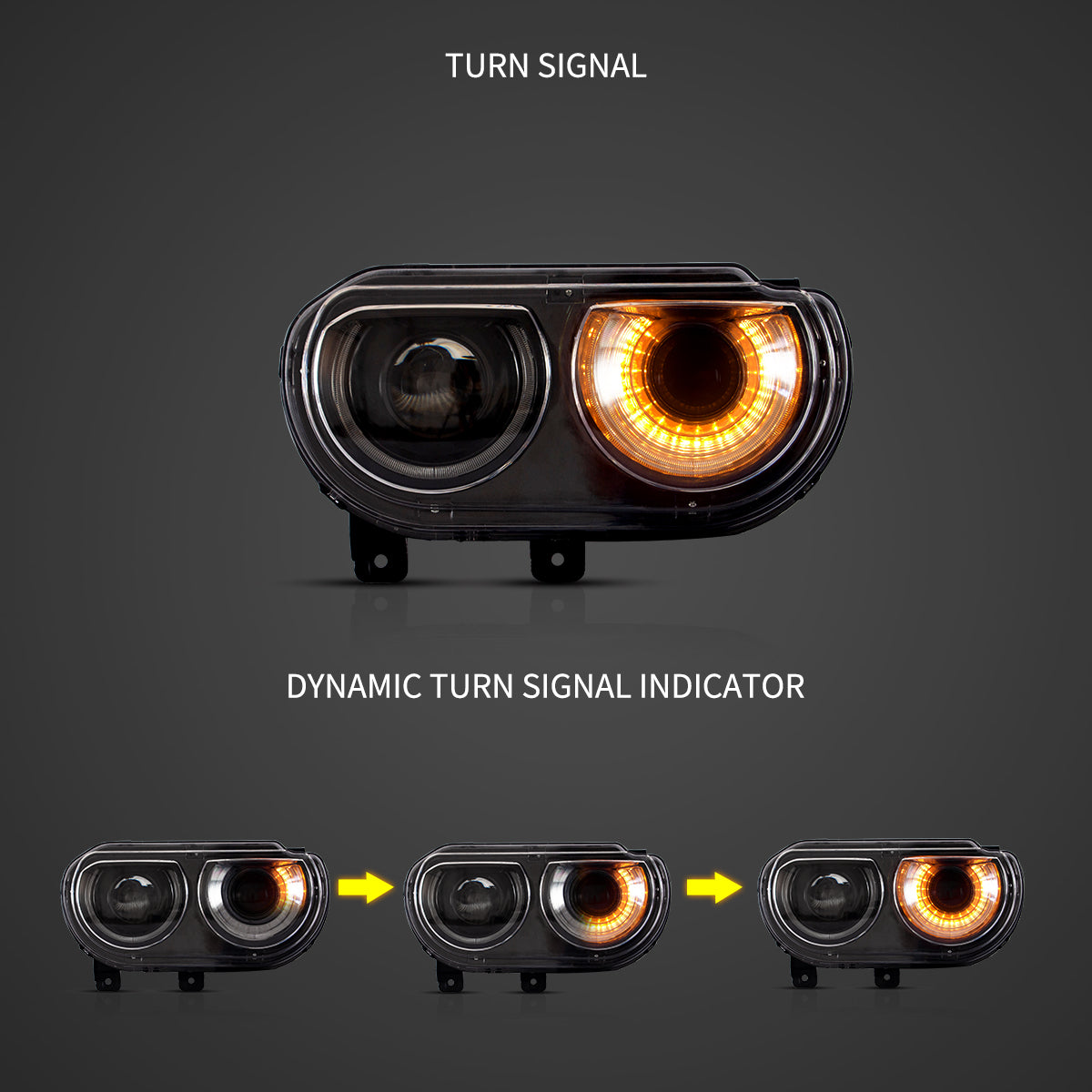 2008-2014 Dodge Challenger OEM Replica Headlights Projector LED Lights - Legends Auto Parts