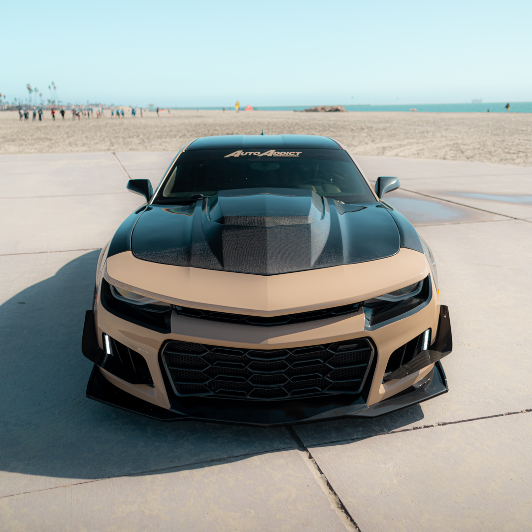 2010-2015 Chevy Camaro Type-ZR Carbon Fiber Double Sided Hood - Legends Auto Parts