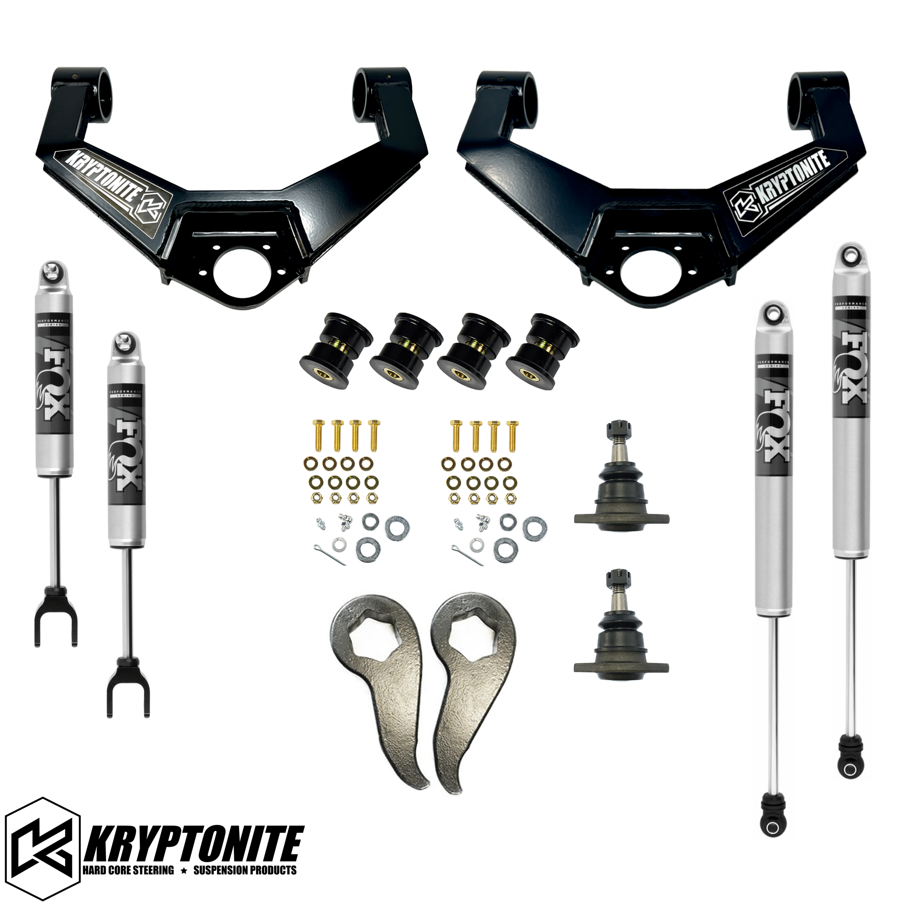 2011-2019 GMC/Chevrolet 2500/3500 KRYPTONITE STAGE 3 LEVELING KIT WITH FOX SHOCKS