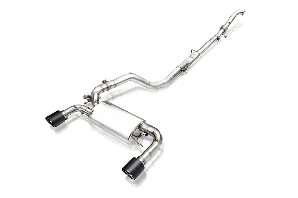 Ford MK3 Focus RS catback exhaust system with valvetronic technology for enhanced performance and sound. High-quality stainless steel construction for durability and style. Upgrade your  Ford MK3 Focus RS with our aftermarket catback exhaust for a thrilling driving experience.