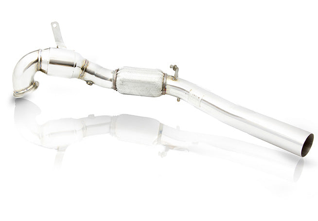 Performance downpipes for VW Mk7.5 Golf Gti, crafted for enhanced exhaust flow and engine responsiveness. Upgrade your VW Mk7.5 Golf Gti with aftermarket downpipes for increased horsepower and torque. Stainless steel construction ensures durability and reliability. Explore our selection of VW Mk7.5 Golf Gti downpipes for a thrilling driving experience.