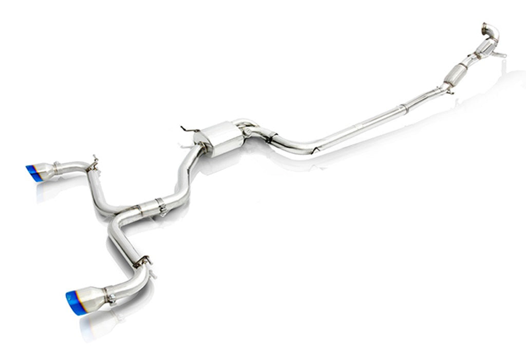 VW Mk7.5 Golf Gti catback exhaust system with valvetronic technology for enhanced performance and sound. High-quality stainless steel construction for durability and style. Upgrade your  VW Mk7.5 Golf Gti with our aftermarket catback exhaust for a thrilling driving experience.