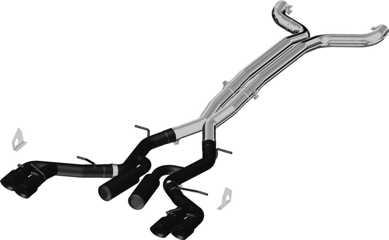 3" Black Dual Cat Back, Race Version, 2016-2024 Chevy Camaro SS - ZL1 6.2L 6 Speed - Legends Auto Parts
