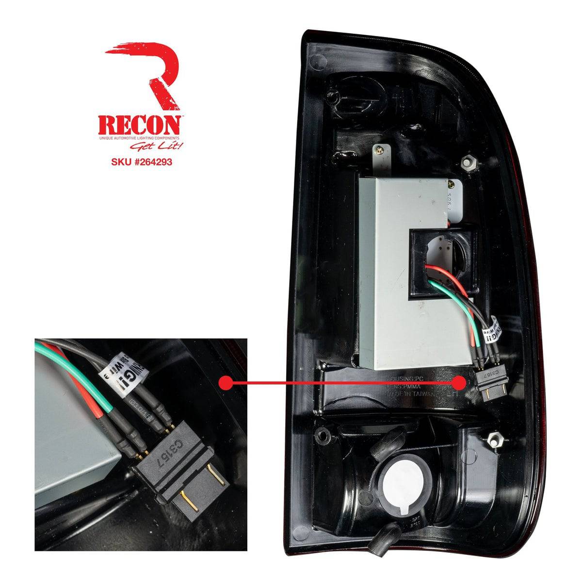 2008-2016 Ford SuperDuty RECON Clear Lens (Paintable) OLED Tail Lights OLED