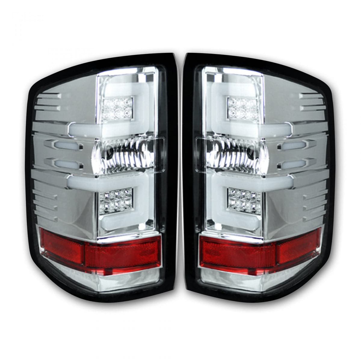 2014-2018 Chevrolet Silverado RECON Clear Lens (Paintable) OLED Tail Lights (Replaces OEM Halogen ONLY)