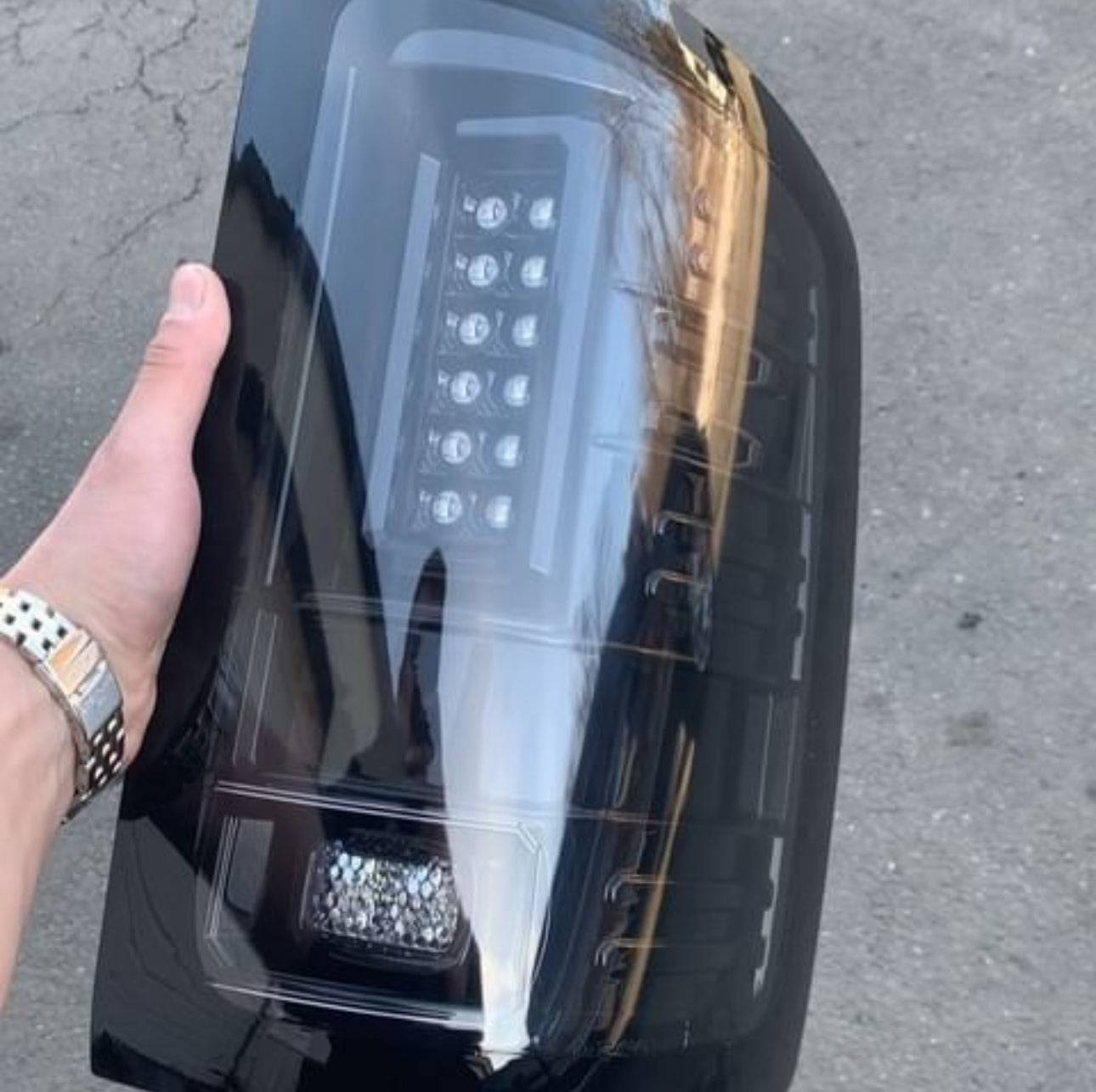 2014-2019 GMC Sierra 1500/2500/3500 RECON Clear Lens (Paintable) OLED Tail Lights (Replaces Factory Halogen Tail Lights)