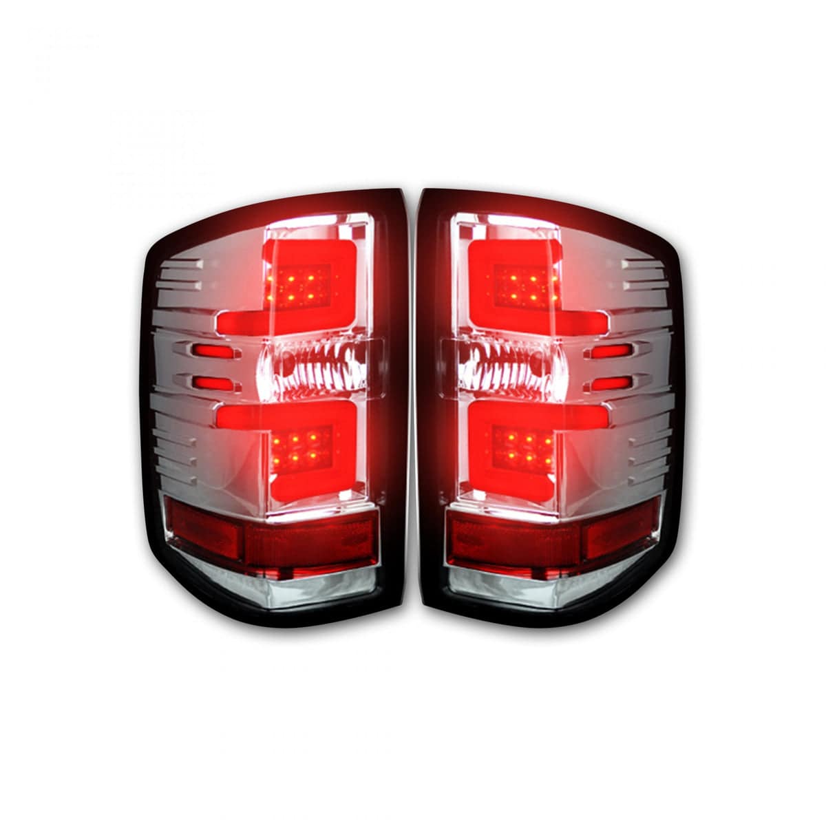 2016-2018 Chevrolet Silverado RECON Clear Lens (Paintable) OLED Tail Lights (Replaces Factory OEM LED Tail Lights ONLY)