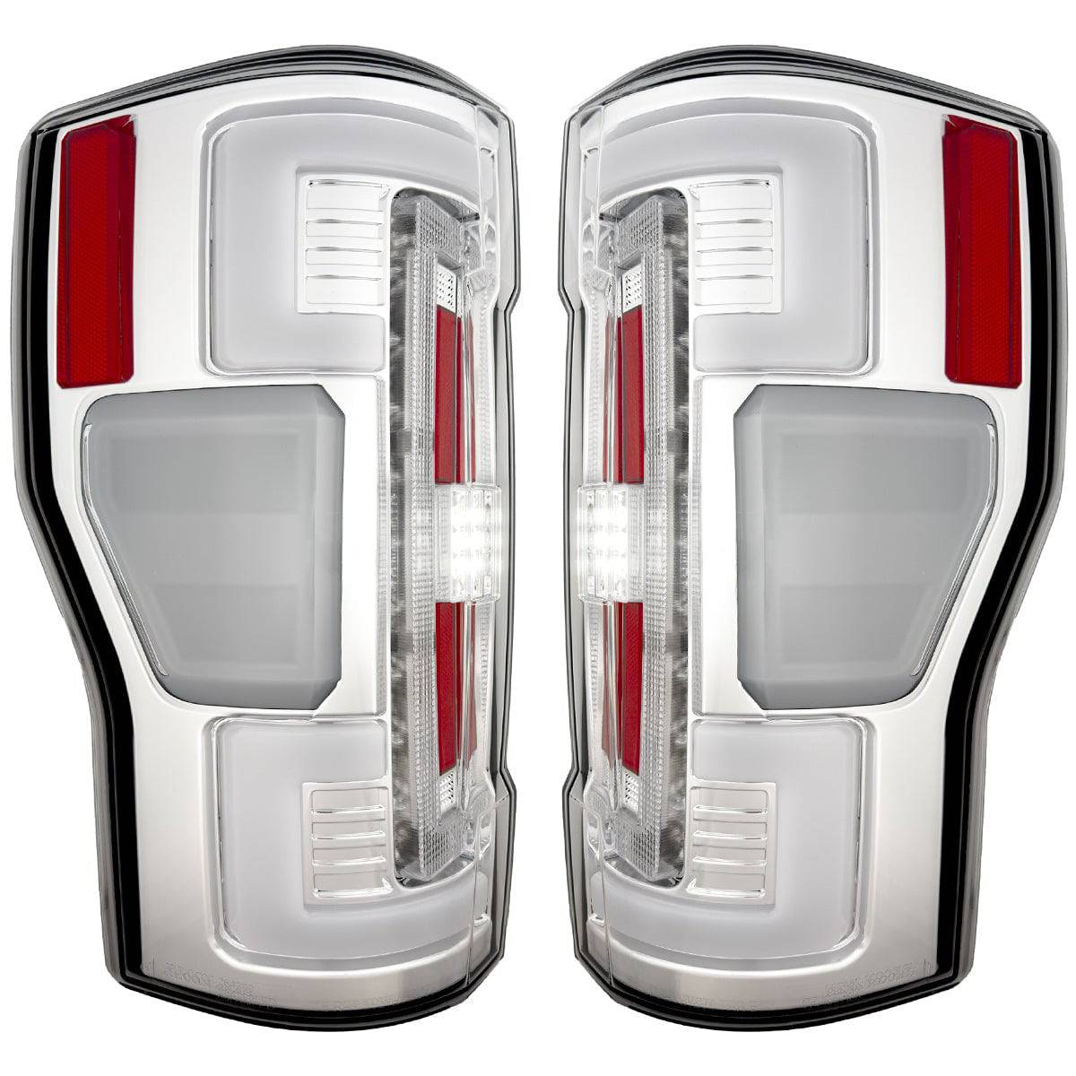 2017-2019 Ford SuperDuty RECON Clear Lens (Paintable) OLED Tail Lights (Replaces OEM Halogen)