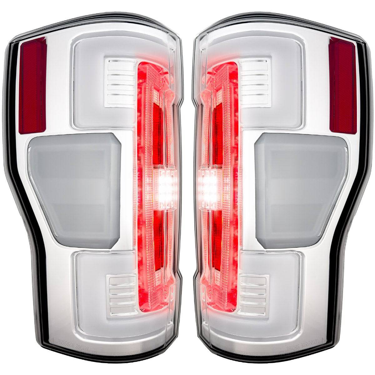 2017-2019 Ford SuperDuty RECON Clear Lens (Paintable) OLED Tail Lights (Replaces OEM Halogen)