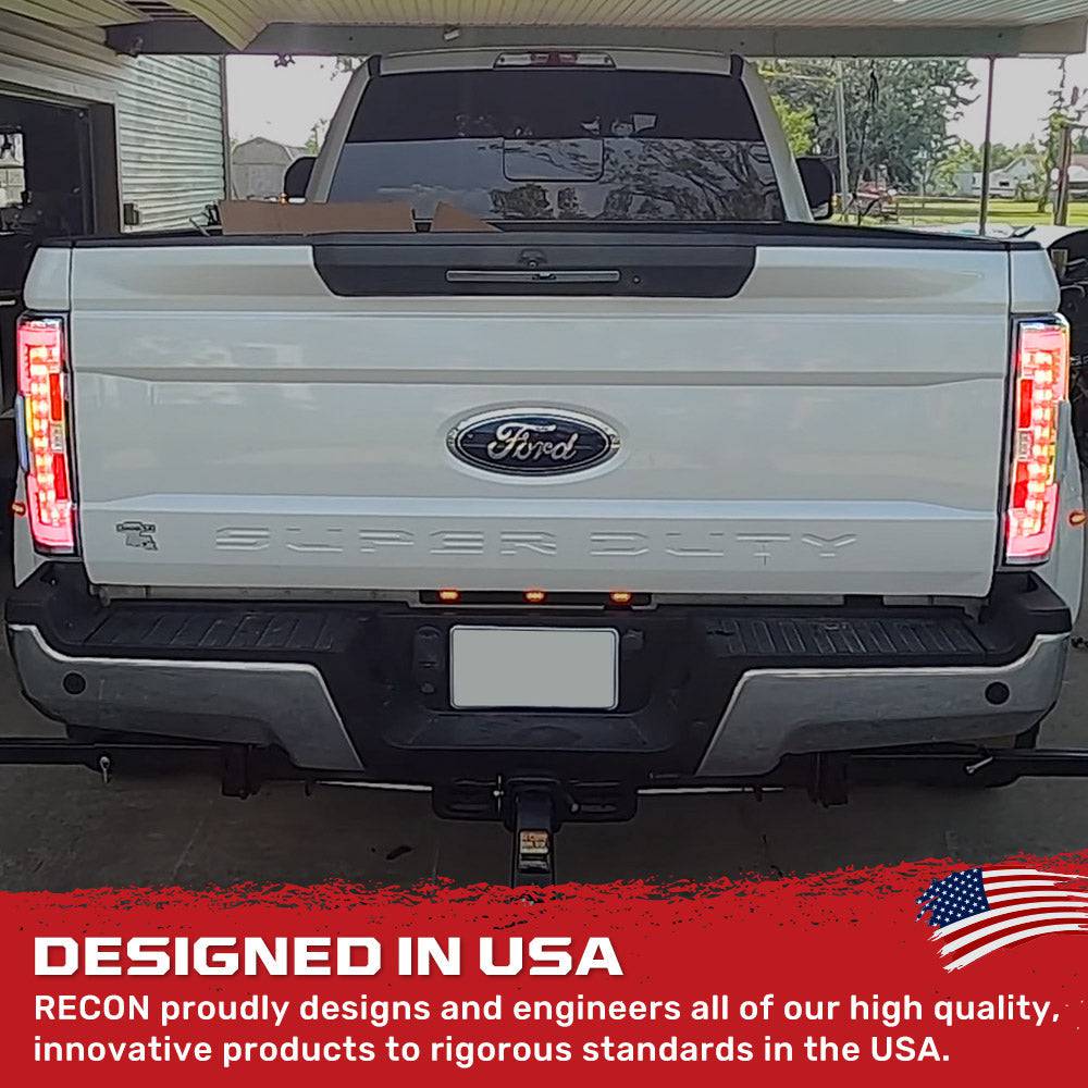 2017-2019 Ford SuperDuty RECON OLED Clear Lens (Paintable) Tail Lights (Replaces OEM LED)