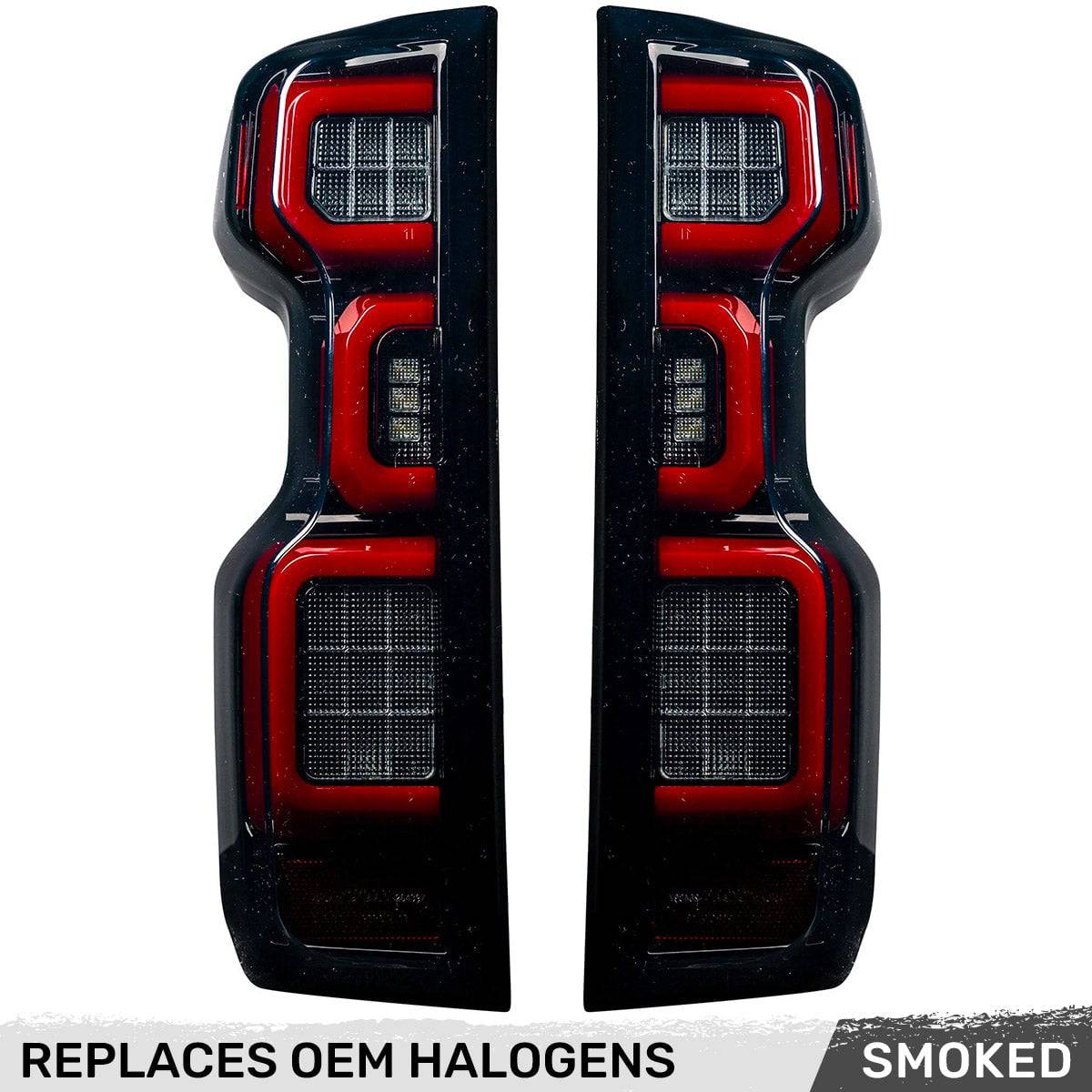 2019-2023 Chevrolet Silverado 1500 Smoked OLED Tail Lights (Replaces OEM Halogen Tail Lights ONLY)