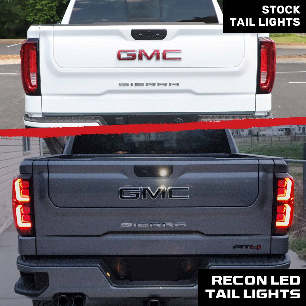 2019-2023 GMC Sierra 1500 RECON Smoked OLED Tail Lights (Replaces Factory Halogen) - Legends Auto Parts