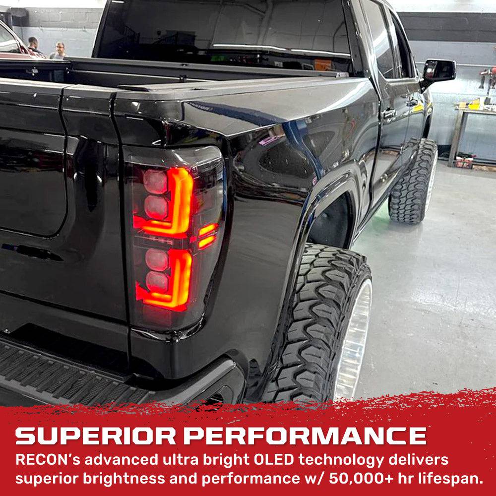 2019-2023 GMC Sierra 1500 RECON Smoked OLED Tail Lights (Replaces Factory Halogen)