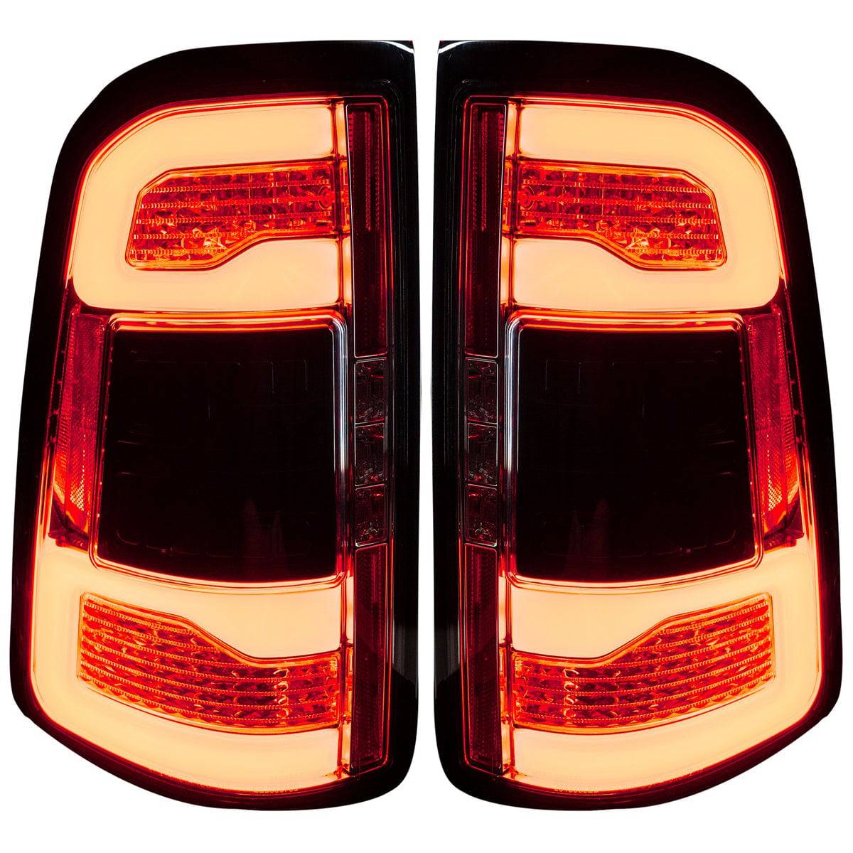 2019-2023 RAM 1500 RECON Clear Lens (Paintable) OLED Tail Lights w/ Scanning Red Turn Signals (Replaces OEM LED Taillights)