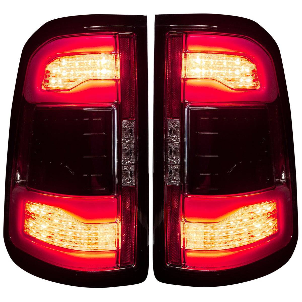 2019-2023 RAM 1500 RECON Clear Lens (Paintable) OLED Tail Lights w/ Scanning Red Turn Signals (Replaces OEM LED Taillights)