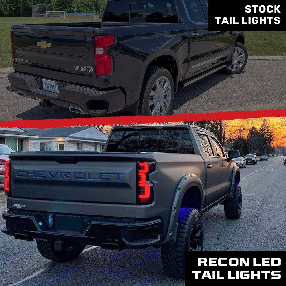 2020-2023 Chevrolet Silverado 2500/3500 RECON Smoked OLED Tail Lights (Replaces OEM LED Tail Lights)