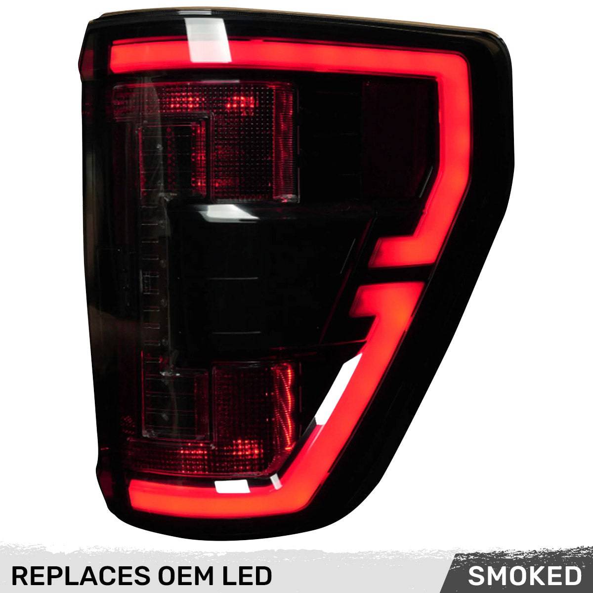 2021-2023 Ford F150/Raptor RECON Smoked OLED Tail Lights (Replaces Factory LED Tail Lights w/ Blind Spot Warning System)