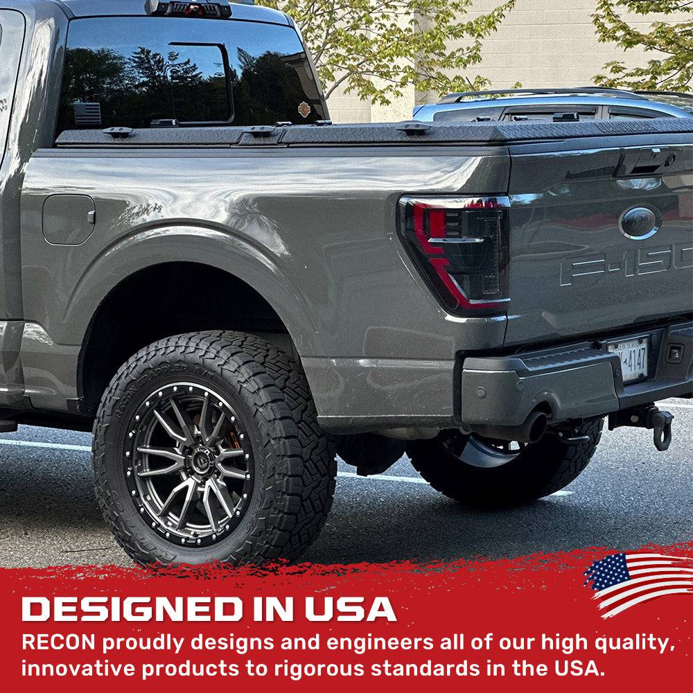 2021-2023 Ford F150/Raptor RECON Smoked OLED Tail Lights (Replaces Factory LED Tail Lights w/ Blind Spot Warning System)