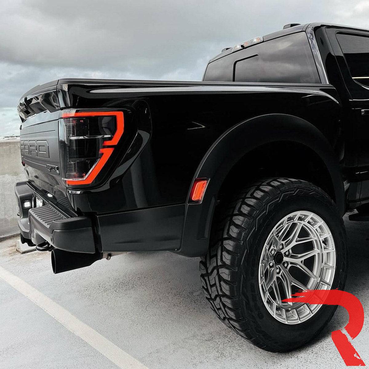 2021-2023 Ford F150/Raptor RECON Smoked OLED Tail Lights (Replaces Factory LED Tail Lights w/ Blind Spot Warning System)