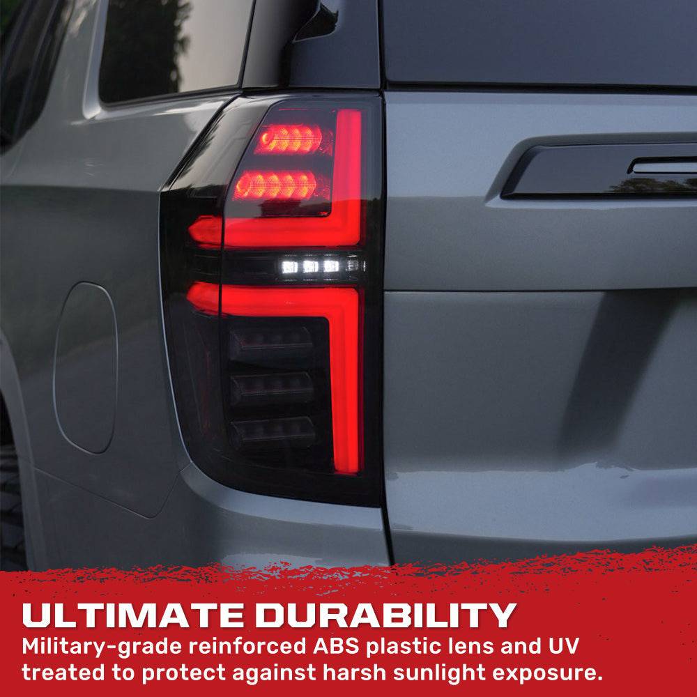 2021-2024 Chevrolet Tahoe/Suburban RECON Smoked OLED Tail Lights with Startup Sequence & Amber Turn Signals