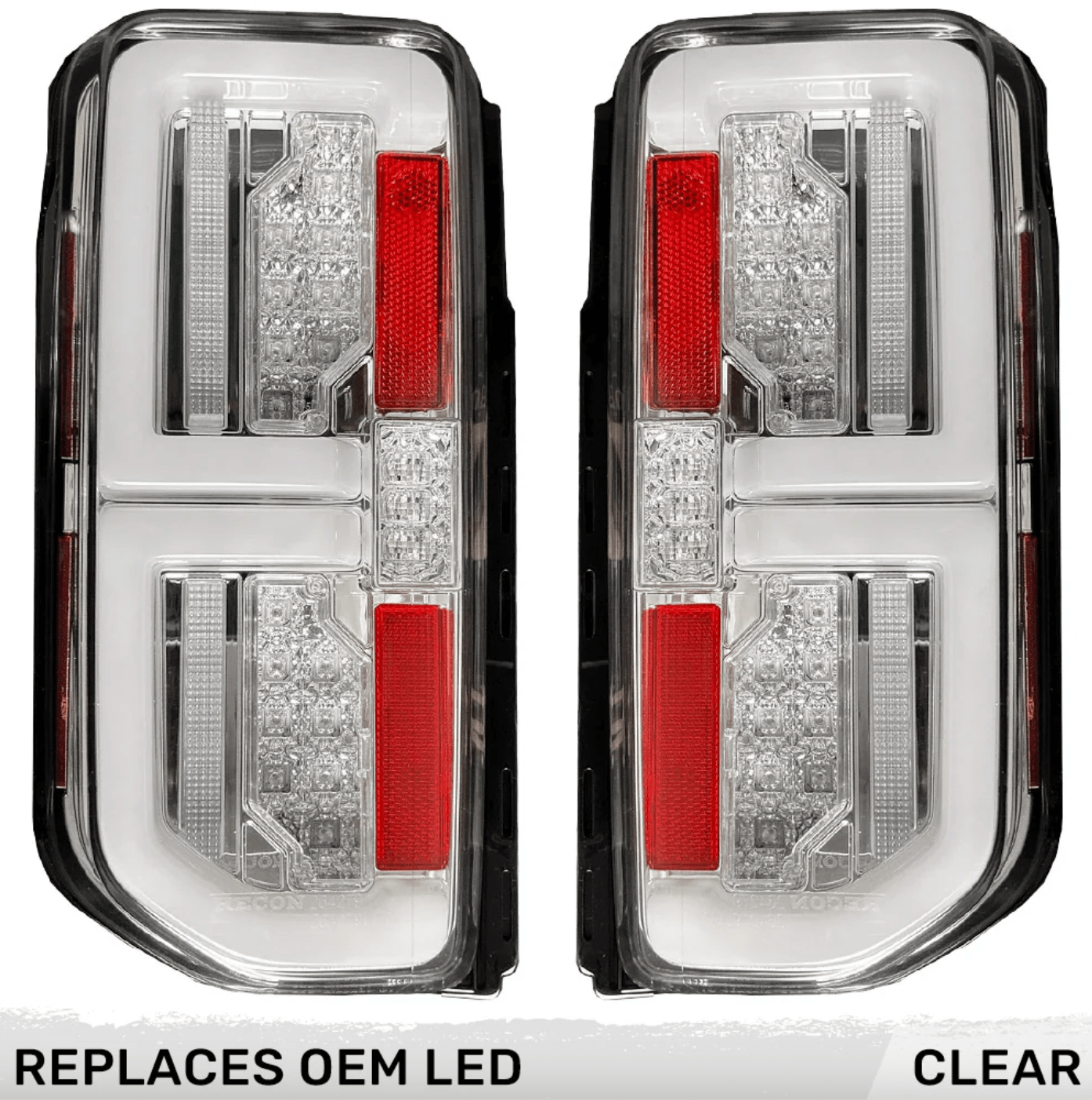 2021-2024 Ford Bronco RECON Clear Lens (Paintable) OLED Tail Lights w/ StartUp Sequence (Replaces Factory LED Taillights)