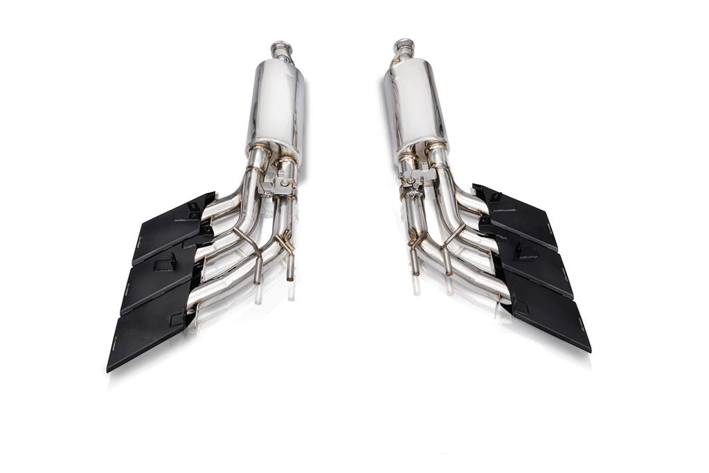 Mercedes-Benz W463A AMG G63 catback exhaust system with valvetronic technology for enhanced performance and sound. High-quality stainless steel construction for durability and style. Upgrade your Mercedes-Benz W463A AMG G63 with our aftermarket catback exhaust for a thrilling driving experience.